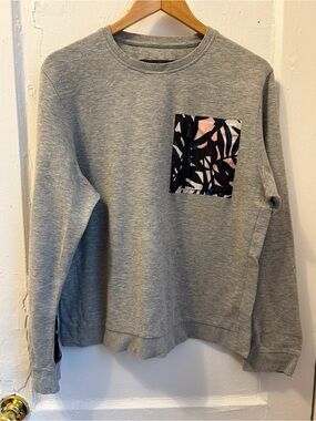 Aztech Mountain Gray Patterned Crewneck Sweatshirt-L